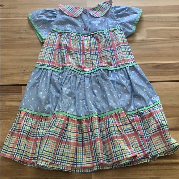 Warm heart pastel plaid & polka dot spring dress - Picture 2 of 6